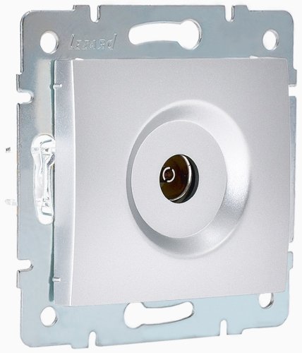 Розетка TV Оконечная без рамки Lezard Karina 1-м. матовое серебро картинка